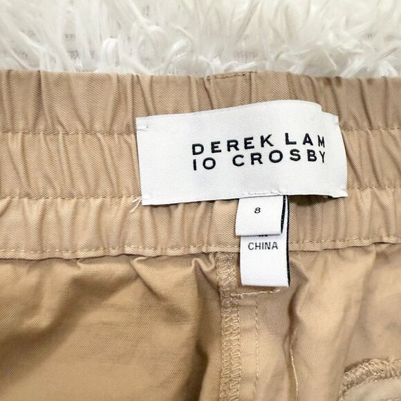Women DEREK LAM 10 CROSBY Zippered Ankle Zip Jogger Pants Beige Size 8 - Picture 9 of 12
